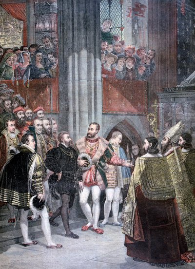 Charles Ier et Charles Quint dans la basilique de Saint-Denis, Paris, 1893 - Unbekannt
