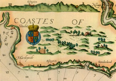 Carte montrant les moulins à vent comme repères sur la côte nord-est de l