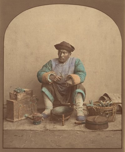 [Homme chinois assis avec des outils], années 1870 - Unbekannt