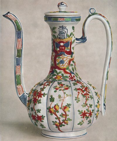 Aiguière en porcelaine chinoise avec décoration en cinq couleurs. Période de Wan Li, 1573-1619, 1928 - Unbekannt