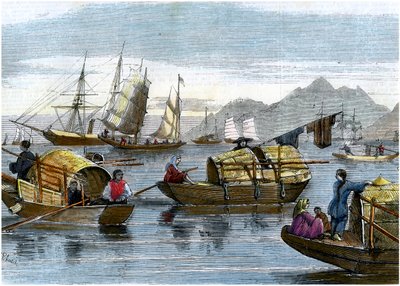 Sampans chinois dans le port de Hong Kong - Unbekannt
