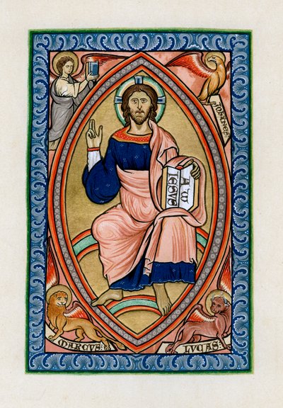 Le Christ en gloire avec les symboles des quatre évangélistes, vers 1200 - Unbekannt