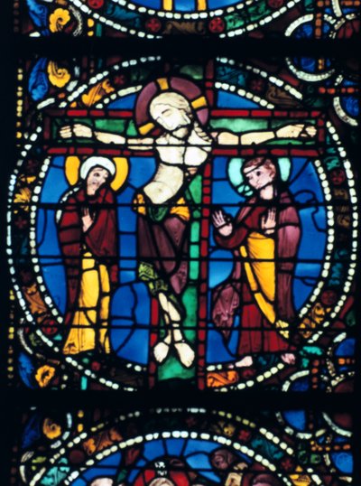 Christ en croix, vitrail, cathédrale de Chartres, France - Unbekannt
