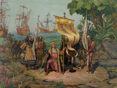 Christophe Colomb (1451-1506) revendiquant le 