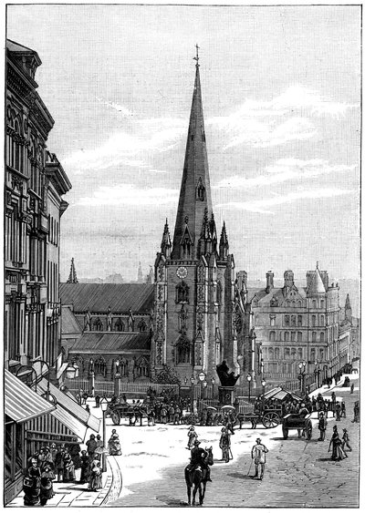 Église Saint-Martin dans le Bull Ring, Birmingham, West Midlands, 1887 - Unbekannt