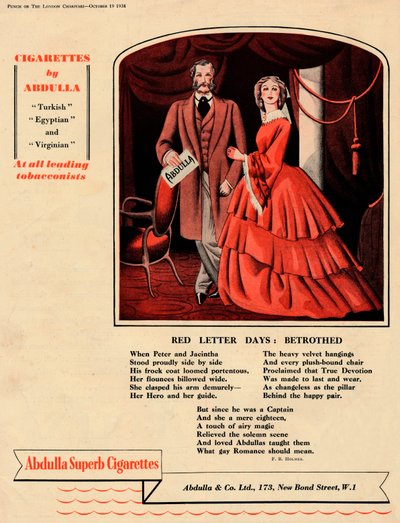 Cigarettes par Abdulla - Jours de Lettre Rouge : Fiancés, 1938 - Unbekannt