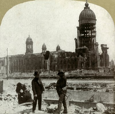 Hôtel de ville depuis McAllister St. regardant vers le nord-est, 1906 - Unbekannt