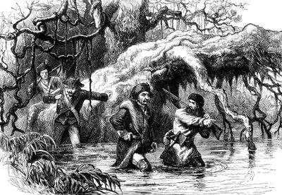Clark et ses soldats traversant le Wabash, vers 1778-1779, vers 1880 - Unbekannt
