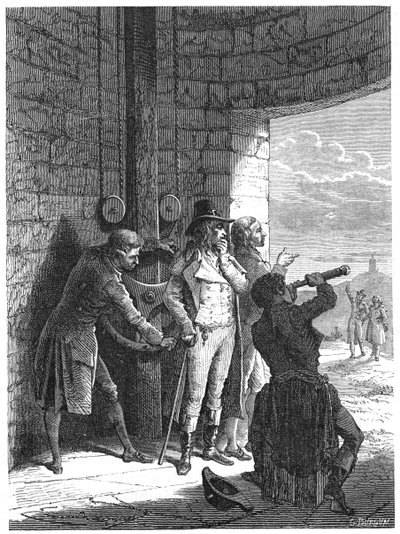 Claude Chappe démontrant son système de télégraphe optique en 1793, c. 1870 - Unbekannt