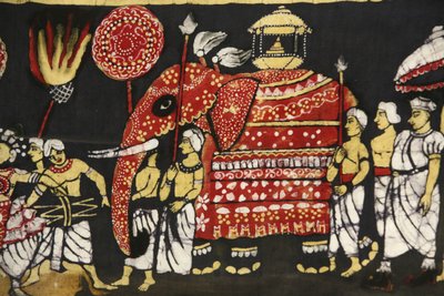 Impression sur tissu représentant le pèlerinage de la relique de la dent sacrée de Bouddha à Kandy, Sri Lanka Paris France - Unbekannt