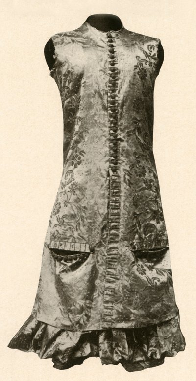 Manteau et culottes complètes en soie fleurie rouge foncé, 1681, 1937 - Unbekannt