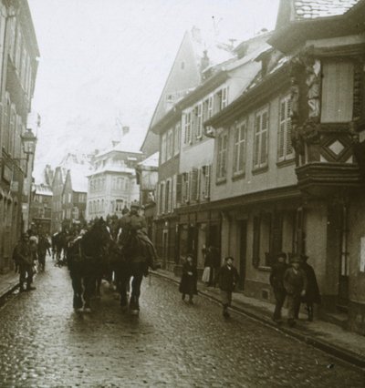 Colonne de soldats allemands, Ribeauvillé, France, vers 1914-1918 - Unbekannt