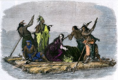 Comanches emportant une fille captive, vers 1860 - Unbekannt