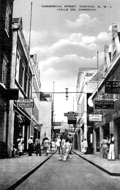 Rue commerciale, Curaçao, Antilles néerlandaises, vers 1900 - Unbekannt