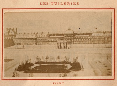 Commune de Paris (1871) : vue du Palais des Tuileries à Paris avant l