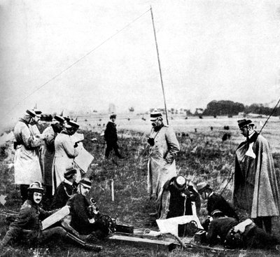 Compagnie de scouts allemands recevant des instructions téléphoniques, Première Guerre mondiale - Unbekannt