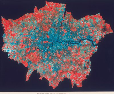 Image composite Landsat en fausses couleurs du Grand Londres, 1979 - Unbekannt