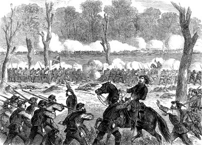 Le général confédéré Hood blessé à la bataille de Chickamauga, guerre civile américaine, 1863 - Unbekannt