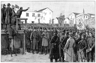 Constabulary gardant un reporter gouvernemental lors d