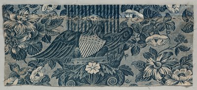 Fragment de coton imprimé à la plaque de cuivre avec l
