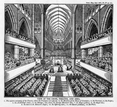Couronnement du roi Guillaume IV et de la reine Adélaïde, Abbaye de Westminster, Londres - Unbekannt