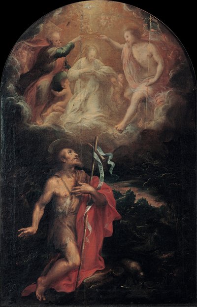 Couronnement de la Vierge avec Saint Jean-Baptiste - Unbekannt