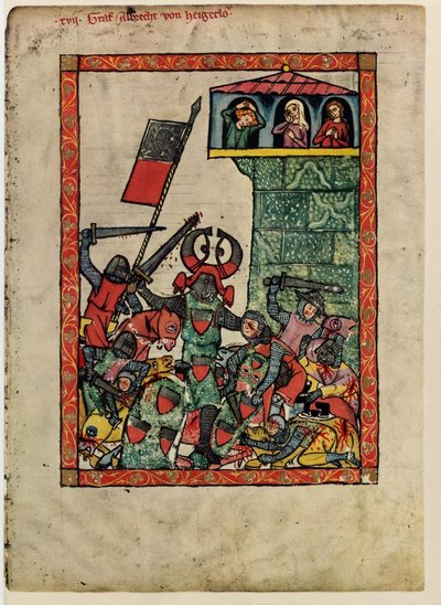 Comte Albrecht II de Hohenberg, du Codex Manesse, entre 1305 et 1340 - Unbekannt