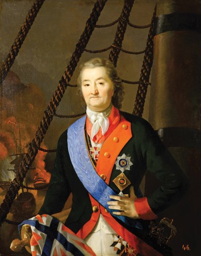 Comte Alexey Grigoryevich Orlov à la bataille de Chesma, XIXe siècle - Unbekannt