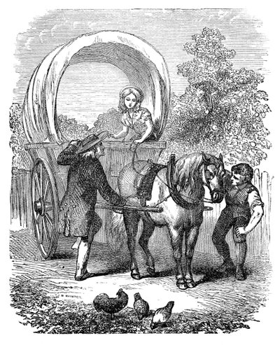 Chariot de transport rural avec capote - Unbekannt