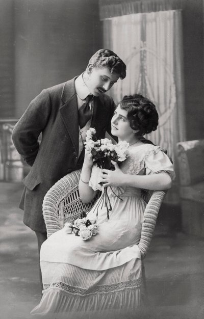 Couple amoureux, vers 1900-1919 - Unbekannt