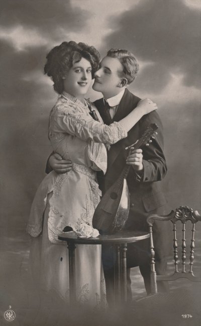 Couple avec mandoline, c1910 - Unbekannt