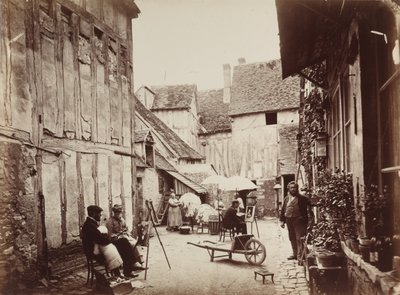 Cour avec des peintres, fin des années 1860 - Unbekannt