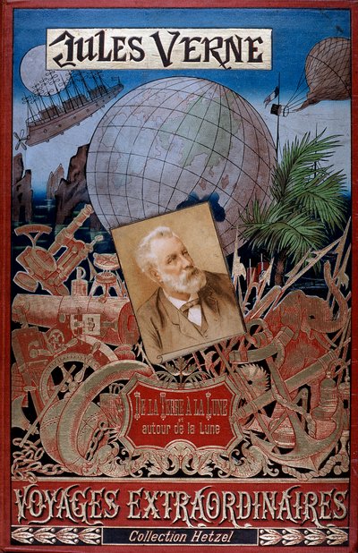 Couverture de De la Terre à la Lune et Autour de la Lune, par Jules Verne, c1896 - Unbekannt