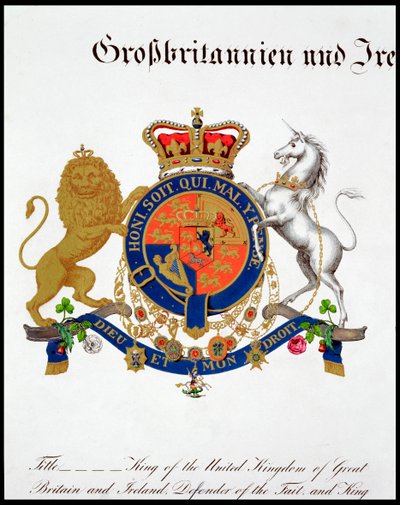 Blason du roi du Royaume-Uni de Grande-Bretagne et d