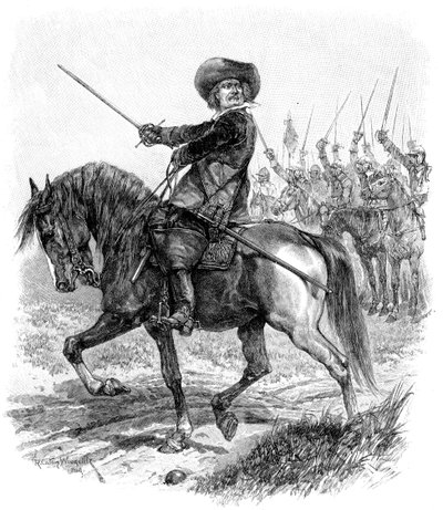 Cromwell à la bataille de Marston Moor, 2 juillet 1644, XIXe siècle - Unbekannt
