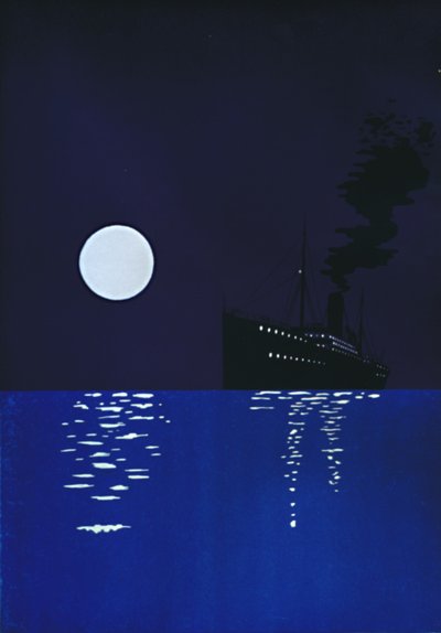 Paquebot en mer au clair de lune, 1909 - Unbekannt