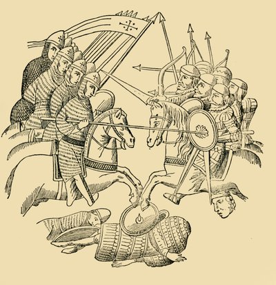 Croisés et Sarrasins en bataille, vers 1930 - Unbekannt
