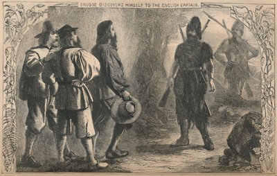 Crusoe se découvre au capitaine anglais, vers 1870 - Unbekannt