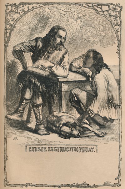 Crusoe instruisant Vendredi, vers 1870 - Unbekannt