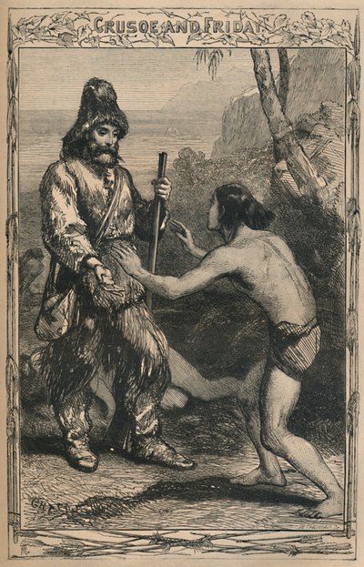 Crusoe et Vendredi, vers 1870 - Unbekannt