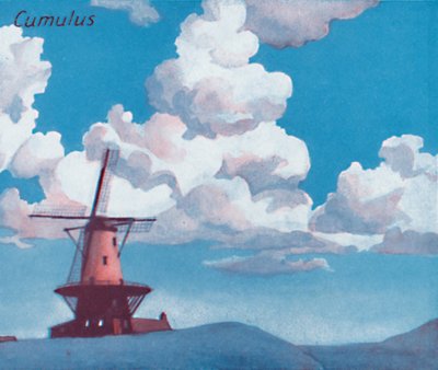 Cumulus - Une douzaine des principales formes de nuages dans le ciel, 1935 - Unbekannt