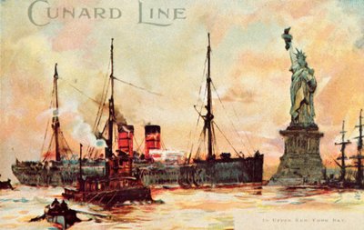 Cunard Line - Dans la baie supérieure de New York, vers 1900 - Unbekannt