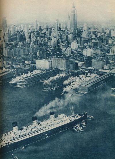 Paquebot Cunard White Star Berengaria, approchant le quai Cunard, 1936 - Unbekannt