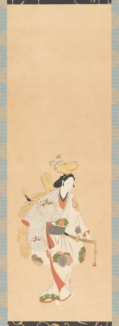 Danseuse en robe blanche, ornée de feuilles colorées - Unbekannt