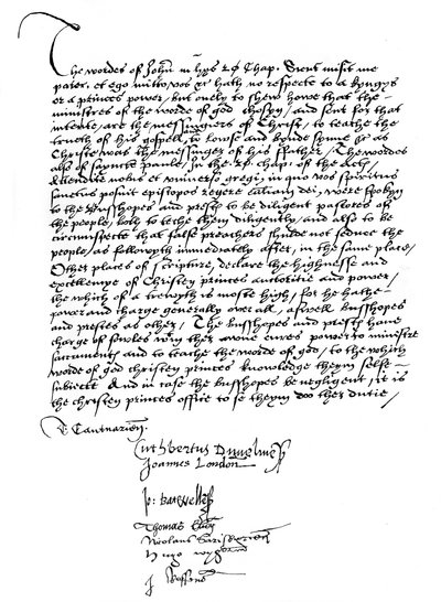 Déclaration des évêques en faveur des pouvoirs du roi Henri VIII, 16e siècle - Unbekannt