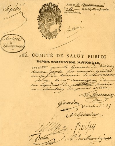Décret du Comité de Santé Publique, 26 octobre 1795 - Unbekannt