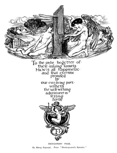 Page dédicatoire des Sonnets de Shakespeare, 1899 - Unbekannt