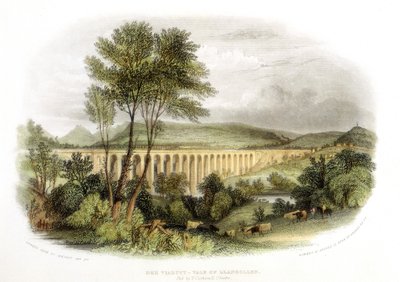 Viaduc de Dee, Vallée de Llangollen, sur le chemin de fer de Shrewsbury, Pays de Galles et Chester vers 1848 - Unbekannt