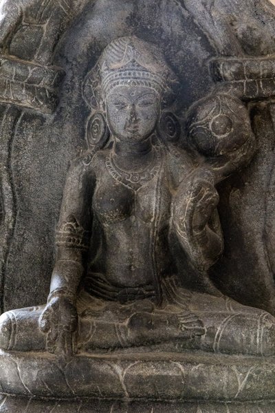 Musée national de Delhi. Gaja-Lakshmi (éléphants arrosant la déesse Lakshmi). Pala, 9e siècle après J.-C. Bihar. Pierre. (détail) Inde. - Unbekannt