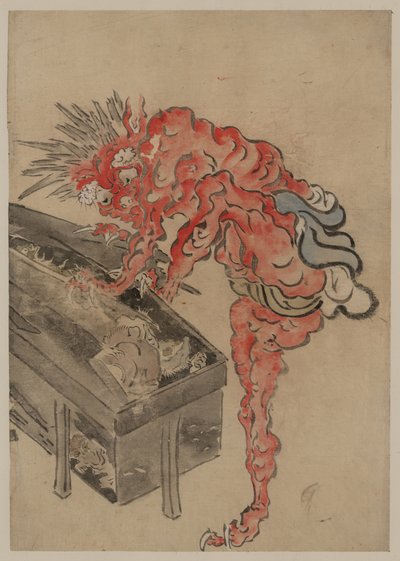 Démon, possiblement Ibaraki, ouvrant une boîte - Unbekannt